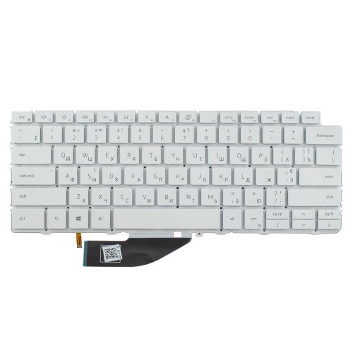 Клавіатура для ноутбука Dell XPS 13 7390 9310 2-in-1 P103G, UA, (White, Backlit, 0XD3H3, PK132C91B00, NSK-ET1BC, Original)