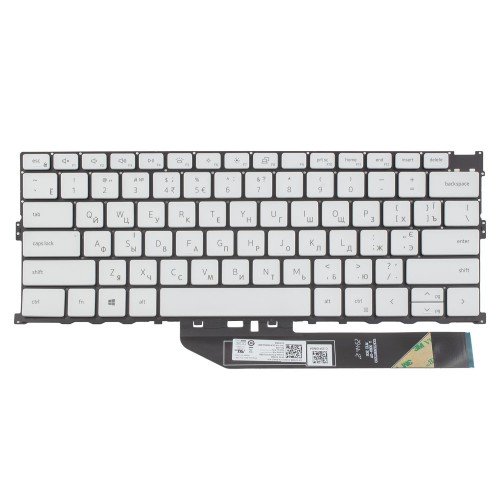 Клавиатура для ноутбука Dell XPS 13 9300 9301 9310 P117G, RU/UA, (White, 6pin Backlit)
