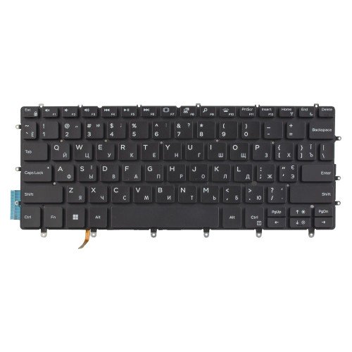 Клавіатура для ноутбука Dell XPS 13 9305 9370 9380 7390, RU/UA, (Black, Backlit, Original)
