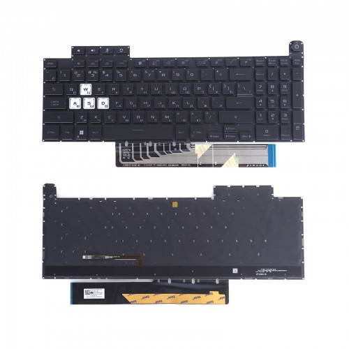 Клавиатура для ноутбука Asus TUF Gaming FX507 FA507 FX517 FX707 FA707 series, RU, Black, White 8pin Backlit