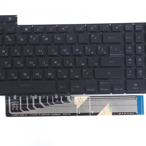 Клавіатура для ноутбука Asus TUF Gaming FX507 FA507 FX517 FX707 FA707 series, RU, Black, White 8pin Backlit