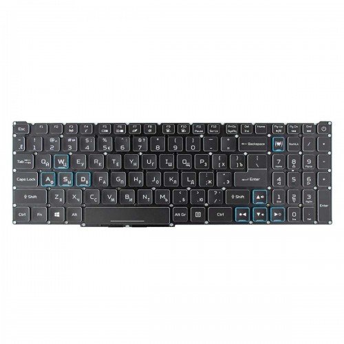 Клавіатура для ноутбука Acer AN515-43 AN515-54 AN515-55 AN517-51 PH315-52 PH315-53, RU, (Black/White/Blue, RGB-backlit, Original)