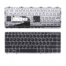 Клавиатура для HP EliteBook 740 745 750 755 840 850 G1 G2, RU, (Black/Gray, Pointstick, Аналог)