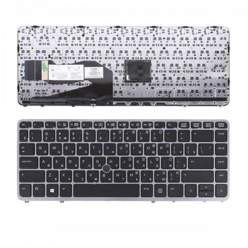 Клавиатура для ноутбука HP EliteBook 740 745 750 755 840 850 G1 G2, RU, (Black/Gray, Pointstick, Аналог)