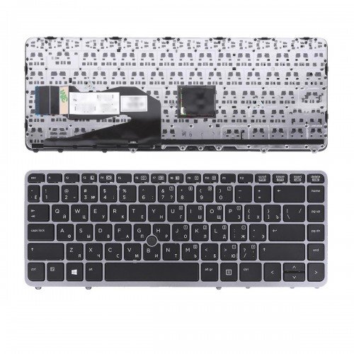 Клавіатура для ноутбука HP EliteBook 740 745 750 755 840 850 G1 G2, RU, (Black/Gray, Pointstick, Аналог)