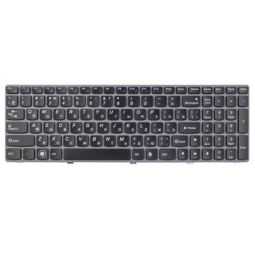 Клавіатура для Lenovo Lenovo Y570 RU (чорна, з рамкою)