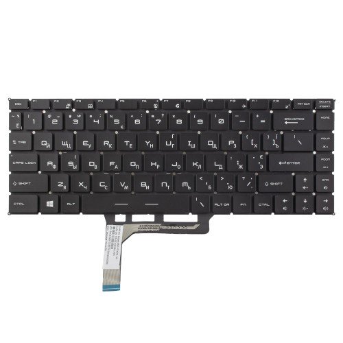 Клавіатура для ноутбука MSI GS65 Stealth GS65VR MS-16Q2, UA, (Black, 6pin White Backlit, Original)