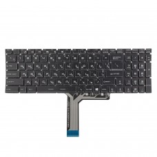 Клавиатура для MSI GP63 GP73 GF62 GF62VR GF72VR MS-16P6, RU/UA, (Black, 12pin RGB Backlit, Original)