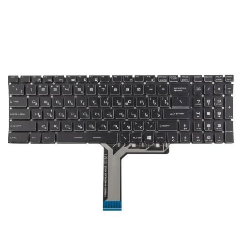 Клавиатура для ноутбука MSI GS75 GE75 GP75 GL75 GL65 GP65, RU/UA, (Black, 40pin RGB Backlit, Original)