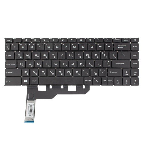 Клавіатура для ноутбука MSI GP66 GE66 GS66 10UH 11UH 11UG 11UE, RU/UA, (Black, 40pin RGB Backlit, Original)