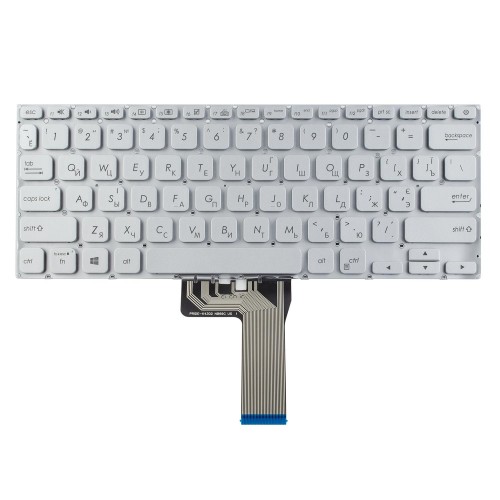 Клавиатура для ноутбука Asus A412 F412 S412 X412 series, RU/UA, Silver, Backlit