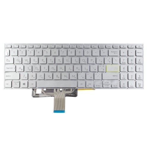 Клавіатура для ноутбука Asus S533F S533J S533E X521F X521J X521E series, RU/UA, Silver, Backlit