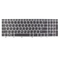 Клавиатура для HP Elitebook 850 G5 G6 755 G5, ZBook 15u G5 G6 RU/UA, Black/Silver, Backlit, Trackpoint, Аналог