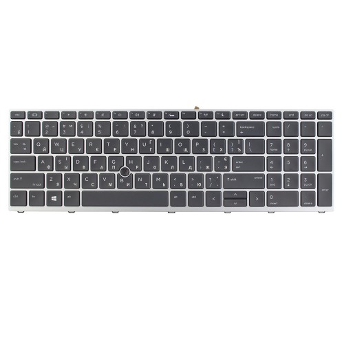 Клавиатура для ноутбука HP ProBook 650 655 G4 G5, RU/UA, (Black/Silver, Backlit, Trackpoint)