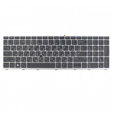 Клавіатура для HP ProBook 650 655 G4 G5, RU/UA, (Black/Silver, Backlit, Trackpoint)