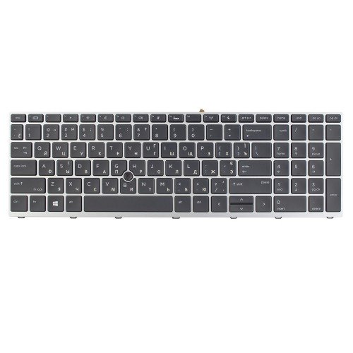 Клавіатура для ноутбука HP ProBook 650 655 G4 G5, RU/UA, (Black/Silver, Backlit, Trackpoint)