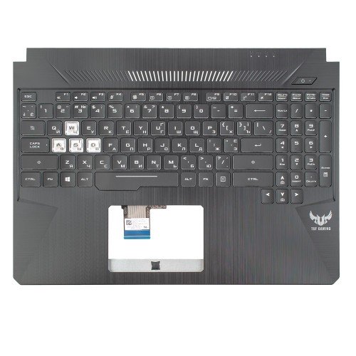 Верхня кришка для ноутбука Asus TUF Gaming FX505DV FX505DU FX505GU, RU/UA, (топкейс+клавіатура, 8pin RGB Backlit, 90NR02N1-R31UA0, Original)
