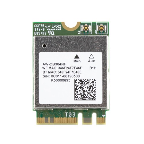 Плата WiFi 802.11 AC 2x2 MIMO + Bluetooth 5.0 AzureWave AW-CB304NF Realtek RTL8821CE, (M.2 2230, 0C011-00190500)