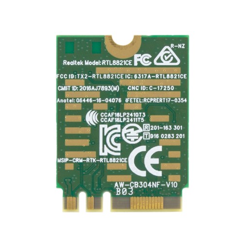 Плата WiFi 802.11 AC 2x2 MIMO + Bluetooth 5.0 AzureWave AW-CB304NF Realtek RTL8821CE, (M.2 2230, 0C011-00190500)