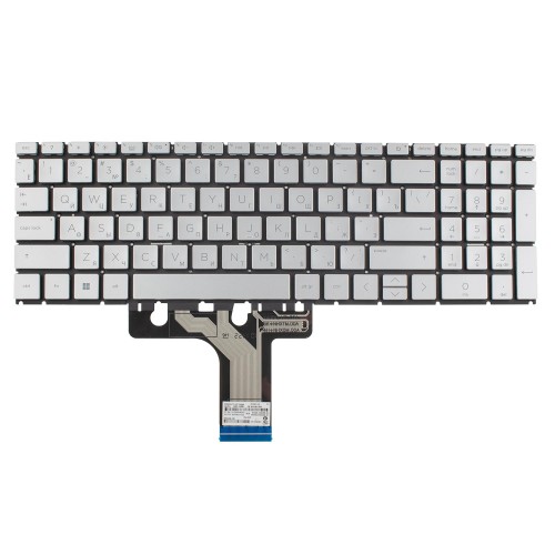 Клавиатура для ноутбука HP Pavilion 15-EG 15-EH 15-EF 17-CN 17-CP 250 255 256 G10 series, RU/UA (Silver, Backlit, Original)