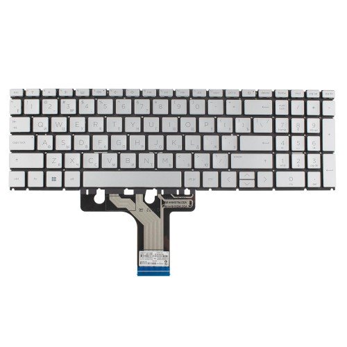 Клавіатура для ноутбука HP Pavilion 15-EG 15-EH 15-EF 17-CN 17-CP 250 255 256 G10 series, RU/UA (Silver, Backlit, Original)