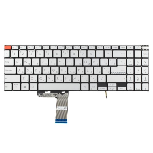 Клавиатура для ноутбука Asus Vivobook Pro K6502 K6602 N7601, RU, Silver/Orange, Backlit, Original