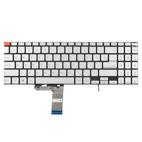 Клавіатура для ноутбука Asus Vivobook Pro K6502 K6602 N7601, RU, Silver/Orange, Backlit, Original