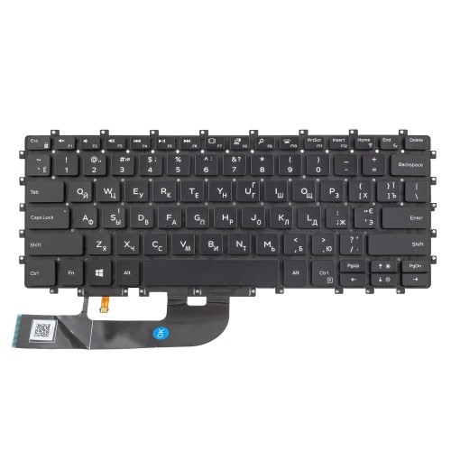Клавиатура для ноутбука Dell XPS 15 9575 2-in-1, Precision 5530 2-in-1, RU/UA, Black, Backlit