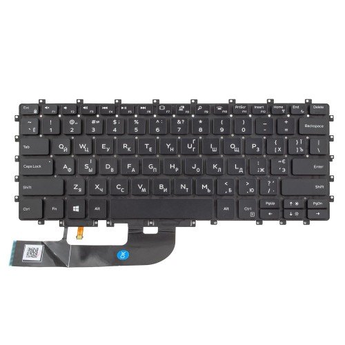 Клавіатура для ноутбука Dell XPS 15 9575 2-in-1, Precision 5530 2-in-1, RU/UA, Black, Backlit