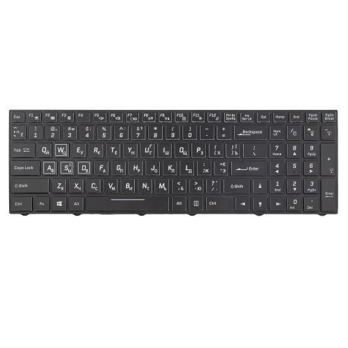 Клавіатура для ноутбука Clevo N850 N855 N857 N870 N871 N875 series, RU/UA, Black, 12pin RGB Backlit