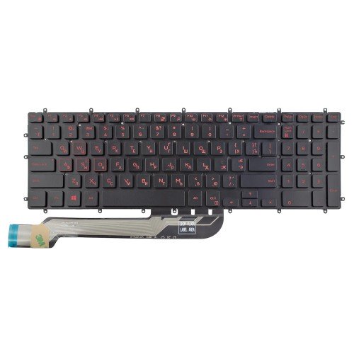 Клавіатура для ноутбука Dell Inspiron Gaming 15 7566 7567 7588, RU/UA, Black/Red, Backlit