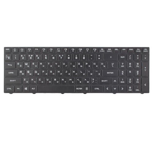 Клавіатура для ноутбука Clevo N850 N855 N857 N870 N871 N875 series, RU, Black, 12pin RGB Backlit
