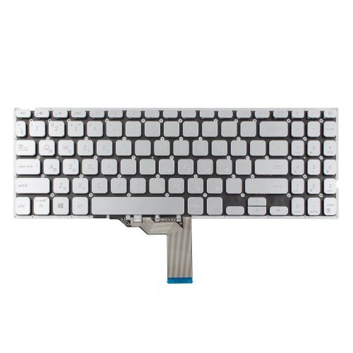 Клавиатура для ноутбука Asus A512 F512 K512 S512 X512 series, RU/UA, Silver, Backlit