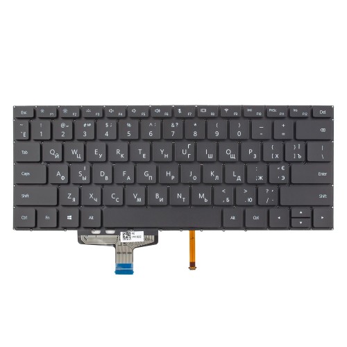 Клавіатура для ноутбука Huawei MateBook 13 WRT-W19 WRT-W29 VLT-W50 HN-W19L HN-W19R, RU/UA, Black, Backlit