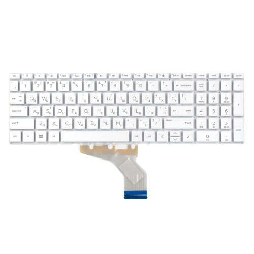 Клавиатура для ноутбука HP Pavilion 15-DA 15-DB 15-DX 15-DR 15-DW 15-CX 15-CS, 250 255 G7, RU/UA, White, Backlit
