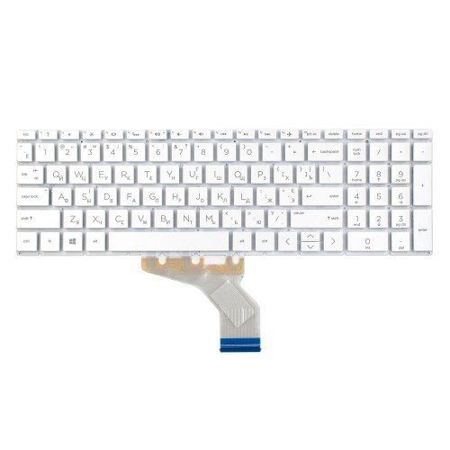 Клавіатура для ноутбука HP Pavilion 15-DA 15-DB 15-DX 15-DR 15-DW 15-CX 15-CS, 250 255 G7, RU/UA, White, Backlit
