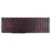 Клавіатура для Acer Nitro AN515-45 AN515-56 AN515-57 AN517-41 AN517-57, RU, (Black, Red backlight, PK133AU1B10, Original)