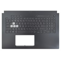 Верхняя крышка для Asus FX707 FA707, RU/UA, (56Wh, Black, топкейс+клавиатура, RGB 8pin, 90NR08V1-R31UA1, Original)