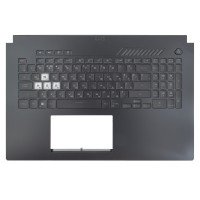 Верхняя крышка для Asus FX707 FA707, RU/UA, (56Wh, Black, топкейс+клавиатура, RGB 8pin, 90NR08V1-R31UA1, Original)