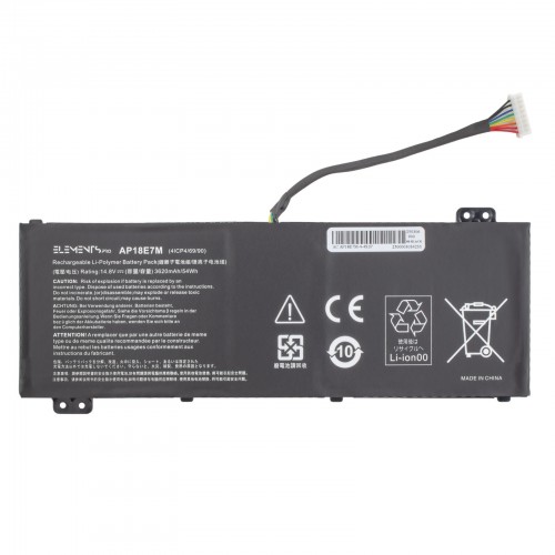 Батарея для ноутбука Acer A715-74 AN515-43 AN517-52 AN715-51 PH315-52 PT315-51, 14.8V 3620mAh, AP18E7M, 54Wh