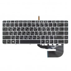 Клавиатура для HP EliteBook 745 840 G3 G4, RU/UA, (Black, Silver frame, Backlit)
