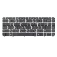 Клавіатура для HP EliteBook 745 840 G3 G4, RU/UA, (Black, Silver frame, Pointstick, Original)