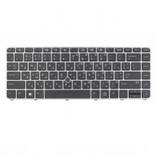 Клавиатура для HP EliteBook 745 840 G3 G4, RU/UA, (Black, Silver frame, Pointstick, Original)