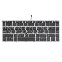 Клавиатура для HP EliteBook 745 840 G5 G6, UA (Black, Silver Frame, Backlit, PointStick, Original)