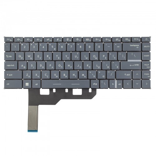Клавиатура для ноутбука MSI Modern 15 A4M MS-155K, A5M MS-155L, UA, (Gray, 6pin White Backlit, Original)