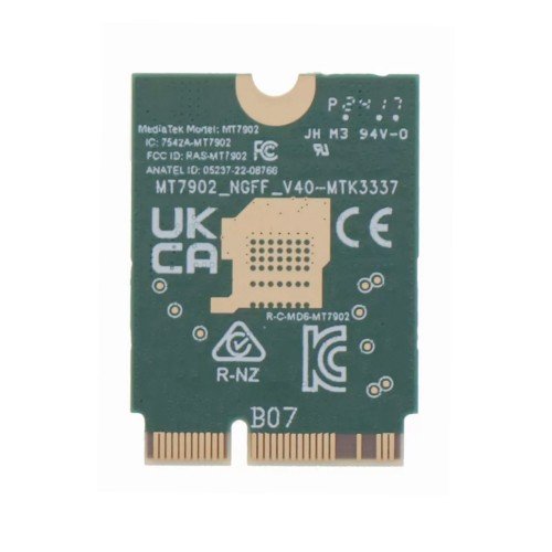 Плата WIFI 6E AX + BT5.3 MediaTek MT7902 AW-XB552NF, (M.2 2230 PCI Express, до 2400 Mbit/s 2.4GHz / 5GHz / 6GHz + Bluetooth 5.3, 0C011-00300000) Плата WIFI 6E AX + BT5.3 MediaTek MT7902 AW-XB552NF, (M.2 2230 PCI Express, до 2400 Mbit/s 2.4GHz / 5GHz / 6GHz + Bluetooth 5.3, 0C011-00300000)