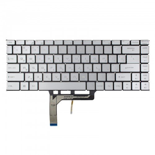 Клавіатура для ноутбука MSI PS42 Modern 8RC 8RA 8MO 8RB, MS-14B1 MS-14B2, UA, (Silver, 6pin Backlit, Original)