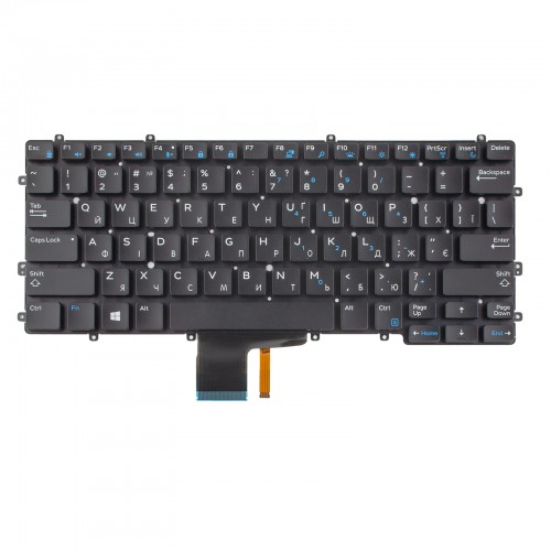 Клавиатура для ноутбука Dell Latitude 7370 E7370, UA, (Black, Backlit, Original)