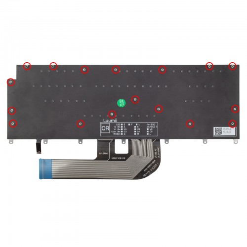 Клавиатура для ноутбука Dell XPS 9440 P184G series, UA, (Gray, 8pin Backlit)
