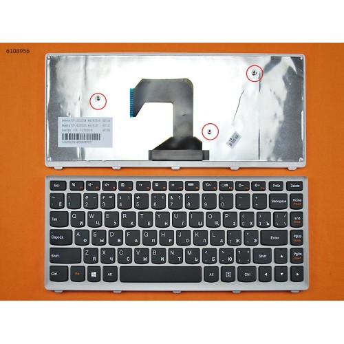 Клавіатура для Lenovo U410, Silver Frame, Black, RU